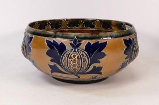 Royal Doulton Art Nouveau Stoneware Fruit Bowl. Incised mark for 'Mark V. Marshall'. Diameter: 21cm