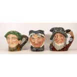 Royal Doulton Large Character Jugs Granny , Rip Van Winkle D6438 & Auld Mac D5823(3)