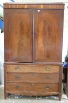 19th Century Flamed Mahogany Press Cupboard/Wardrobe.