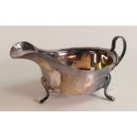 Silver sauce boat in good condition, hallmarks for Sheffield 1965, weight 110g.