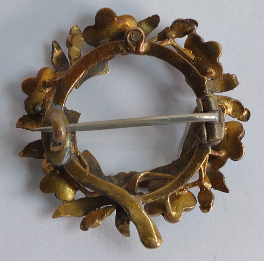 High carat gold and turquoise 19th century brooch. Not hallmarked but tested as higher carat - Image 2 of 2