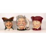 Royal Doulton Large Character Jugs Dick Turpin , Mark Twain D 6654 & The Cardinal (3)