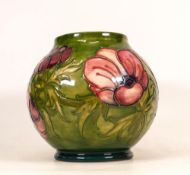 Walter Moorcroft Anemone Pattern Vase of Globular Form. Base is monogrammed WM and impressed