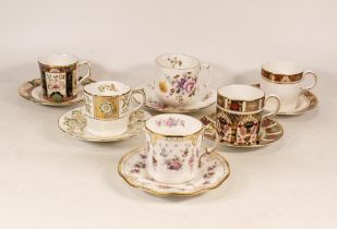Royal Crown Derby A collection of Demi Tasse Coffee Cans in vary patterns including Chelsea