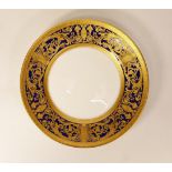 De Lamerie Cobalt blue Robert Adam pattern set of six bowls. Diameter 15.5cm