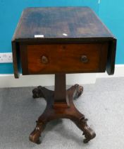 19th Century Pedestal Based Davenport Table, length 53cm & closed width 47cm