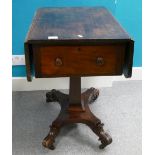 19th Century Pedestal Based Davenport Table, length 53cm & closed width 47cm