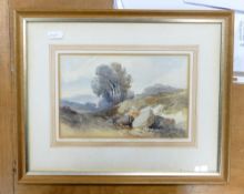 English School watercolour c1840, A country path. Gallery label verso for Sabin Galleries, Cork St.,