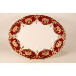 De Lamerie Fine Bone China heavily gilded Christmas Garland patterned oval platter, specially made