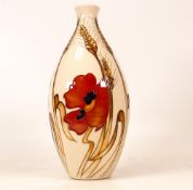 Moorcroft Ovoid Bottle Vase in the Harvest Poppy Design. Height: 24cm