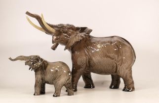 Beswick Large Elephant, Model 998 Designed by Arthur Gredington together with a smaller version.