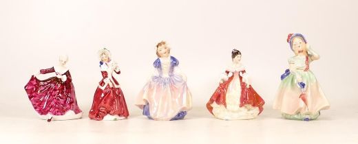 Royal Doultn Small Figures Kirsty Hn3213, Christmas Morn Hn3212, Dinky Do Hn1678, Southern Belle