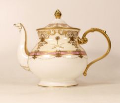 Large De Lamerie Fine Bone China heavily gilded Elegance with Personal Crested Motif patterned tea