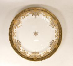 De Lamerie Fine Bone China heavily gilded Silver & Gilt Rimmed Circular Serving Platter, specially