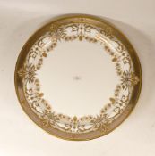 De Lamerie Fine Bone China heavily gilded Silver & Gilt Rimmed Circular Serving Platter, specially