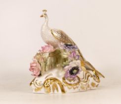 Royal Crown Derby Peacock Figure, signed to base, marked seconds, height 18cm
