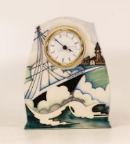 Moorcroft HMS Plantagenet clock, height 21cm.