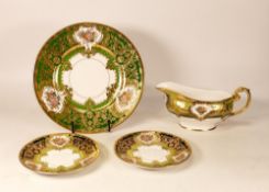 Four De Lamerie Fine Bone China heavily gilded Majestic patterned items to include side plate, 2