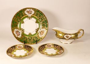 Four De Lamerie Fine Bone China heavily gilded Majestic patterned items to include side plate, 2