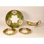 Four De Lamerie Fine Bone China heavily gilded Majestic patterned items to include side plate, 2