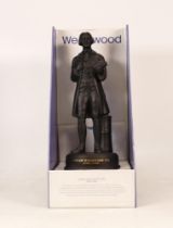 Wedgwood basalt figure of Josiah Wedgwood, limited edition 1691/2000, with certificate & box,