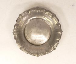 Liberty Tudric Pewter Dish of Floral Form. Stamped 2 Made in England "TUDRIC" 01654. Diameter: 18.