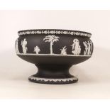 Black jasperware large fruit bowl 23cm x 14cm high.