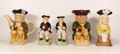 Five Toby Jugs from Various Wood Factories to include Lord Howe, The Sailor, a Toby Teapot from