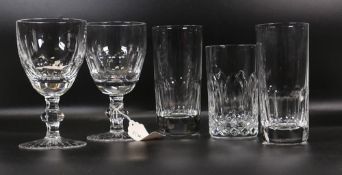 Five Un Matched Quality Cut Glass Crystal Wine Glasses, tallest 15.5cm(5)