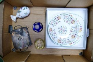 A Mixed collection of items to include Decorative Minton Egg , Minton Haddon Hall Pattern plates &