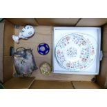 A Mixed collection of items to include Decorative Minton Egg , Minton Haddon Hall Pattern plates &