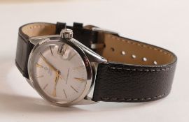 Rolex Tudor Oysterdate MANUAL watch, white dial with gold pointers & markers, new leather strap,