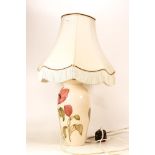 Moorcroft Pink Magnolia on Cream Ground Lamp Base & Shade, height 52cm