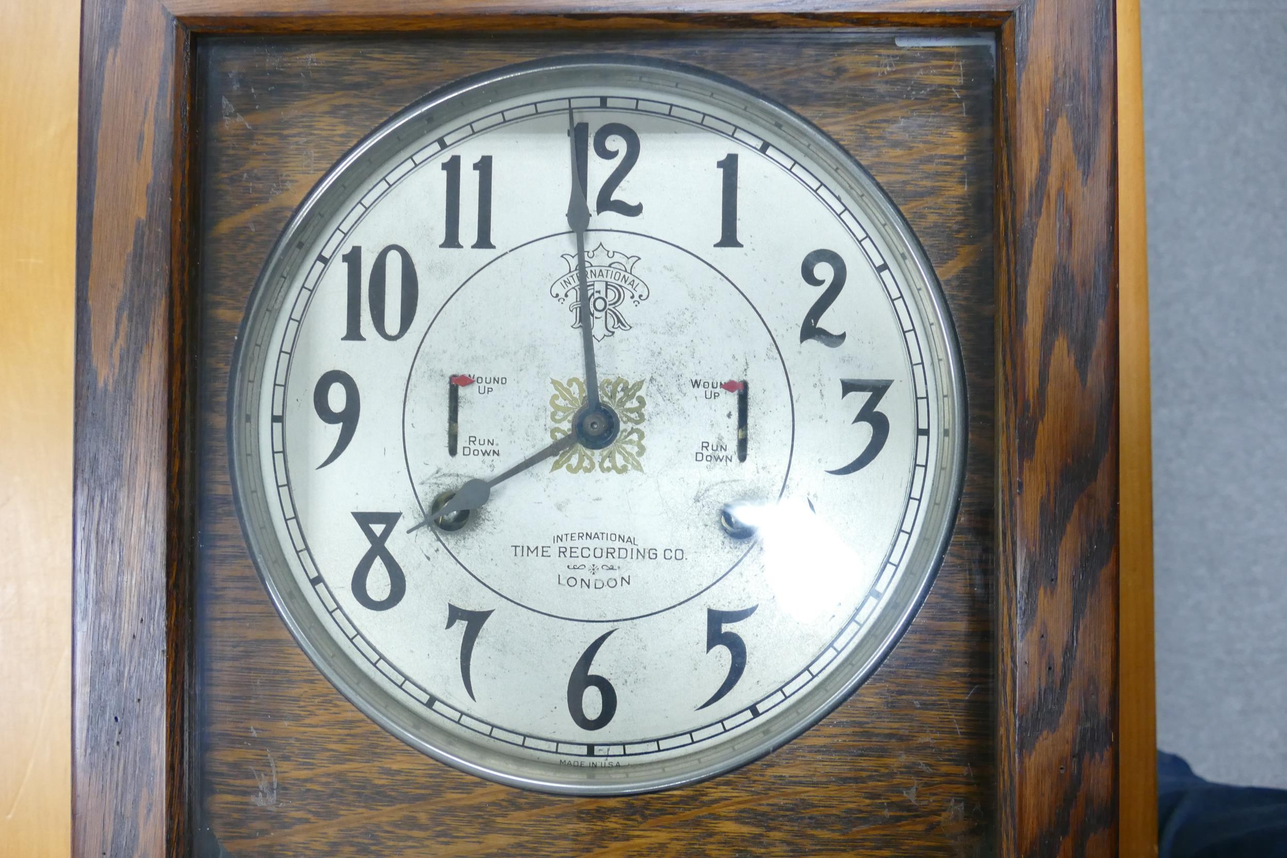 International Time Recording Co. Of London Clocking in Machine. Height: 125cm - Image 2 of 4