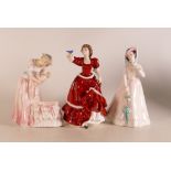 Royal Doulton lady figures to include Julia HN2706 , Mother & Baby HN3348 and Pauline HN643 (3)