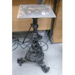 Cast Iron Pub Table Base in the form of two Dolphins with Scrolling Base. Height: 67.5cm