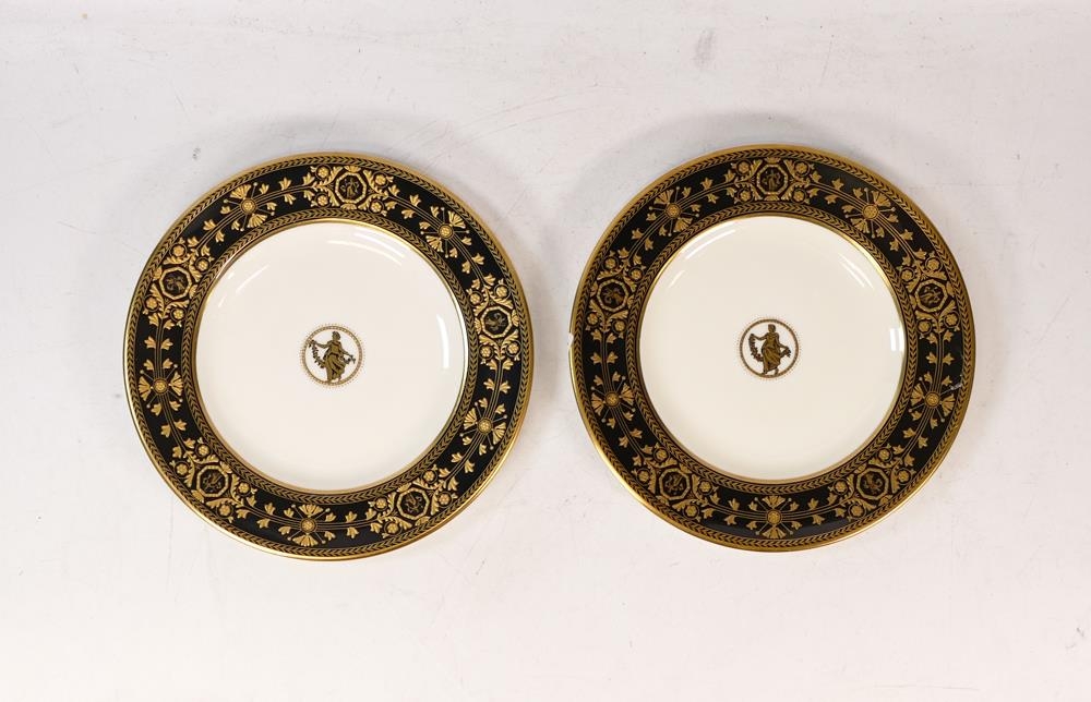 Two Wedgwood Black Astbury Patterned 18cm Side Plates(2)