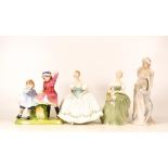 Royal Doulton Seconds Figures Devotion Hn3208, First Dance Hn2803, Clarissa Hn2345 & damaged