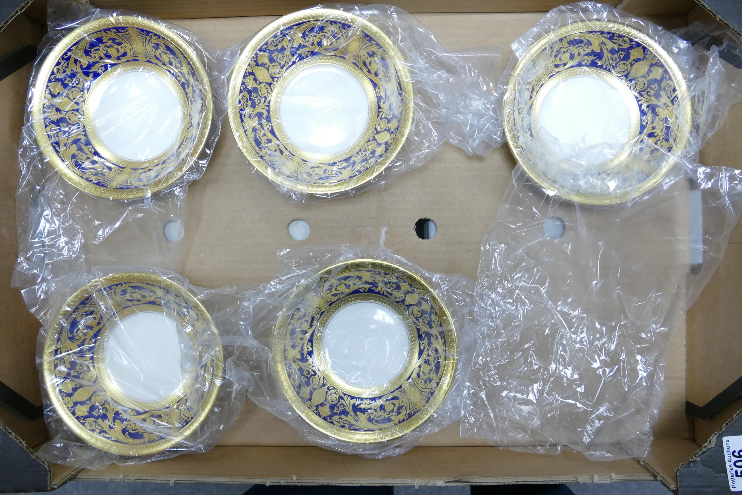 De Lamerie Cobalt blue Robert Adam pattern set of six bowls. Diameter 15.5cm - Image 2 of 2