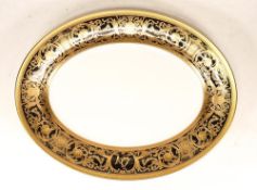 De Lamerie Fine Bone China heavily gilded Black Robert Adam Patterned Oval Platter, specially made