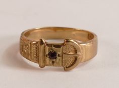 9ct buckle ring, size M, 3g.