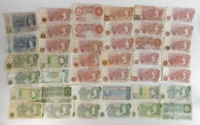 Large quantity of English Banknotes from mid last century onwards, mostly ex gold & silver charms,