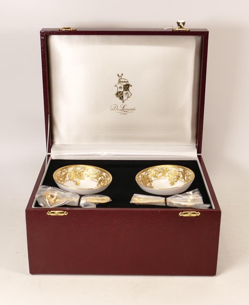 De Lamerie Fine China Boxed Dip Bowl Set, high end quality item, new and Made in England, missing