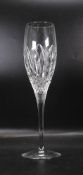 Three Atlantis Cut Glass Crystal Champagne Flutes, height 16.5cm