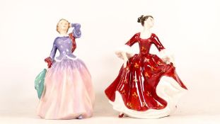 Royal Doulton Lady Figures Blithe Morning Hn2021 & Stephanie Hn2811(2)