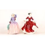 Royal Doulton Lady Figures Blithe Morning Hn2021 & Stephanie Hn2811(2)