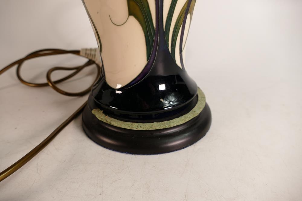 Large Moorcroft Calla Lily lamp base. Height including fitting 44cm Several surface marks. Wooden - Image 3 of 3