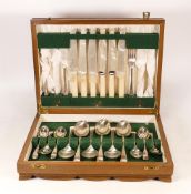 Small canteen of silver plated cutlery by Rogers of Sheffield.
