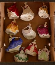 Royal Doulton miniature lady figures to include Fair Lady HN3216 , Sunday Best HN3218 , Kirsty
