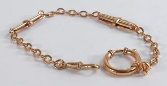 18ct rose gold filled Albert watch chain.